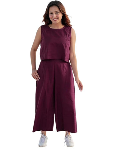 FABNEX Stylish Sleeve Less Co Ord Set for Women | Co Ord Set for Women