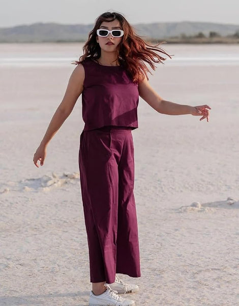 FABNEX Stylish Sleeve Less Co Ord Set for Women | Co Ord Set for Women