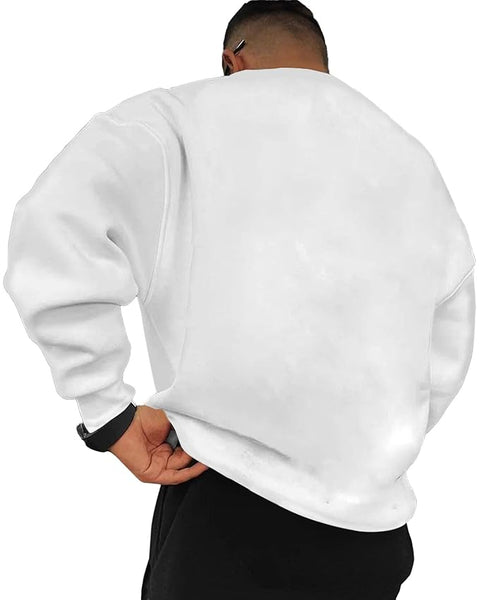 AUSK Men's Fleece Fabric Oversized Sweatshirt ||Printed Mens Round Neck Sweatshirt
