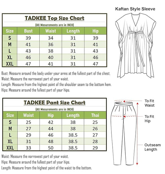 TADKEE Women's Solid Color V-Neck Kaftan Sleeve Casual Wear Co ord Set | Kurta Set for Women