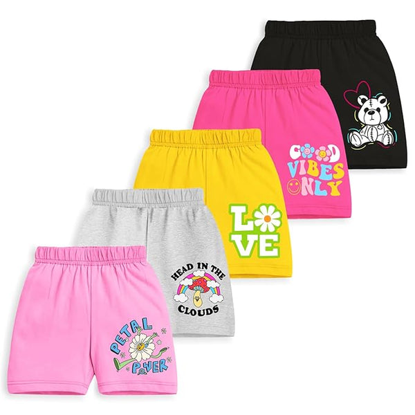 Trampoline Kids Shorts Pack of 5 for Boys & Girls | Vibrant Multipack Summer Wear | Soft Cotton Blend | Comfy Fit for Daily Adventures | Breathable & Easy-to-Wear Essentials