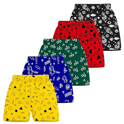 Trampoline Kids Shorts Pack of 5 for Boys & Girls | Vibrant Multipack Summer Wear | Soft Cotton Blend | Comfy Fit for Daily Adventures | Breathable & Easy-to-Wear Essentials