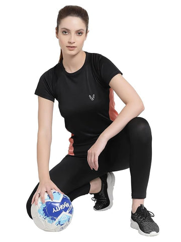 UZARUS Womens Dry Fit Workout Top Sports Gym T-Shirt